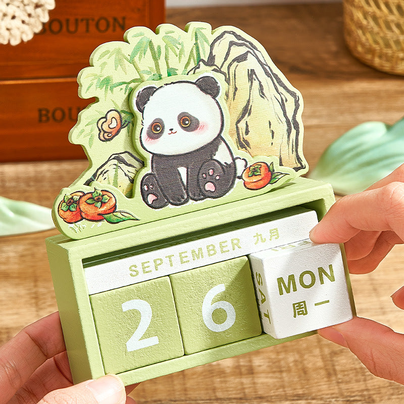 Chinese-Style Building Block Perpetual Calendar Desk Ornament - Oriental Treasures