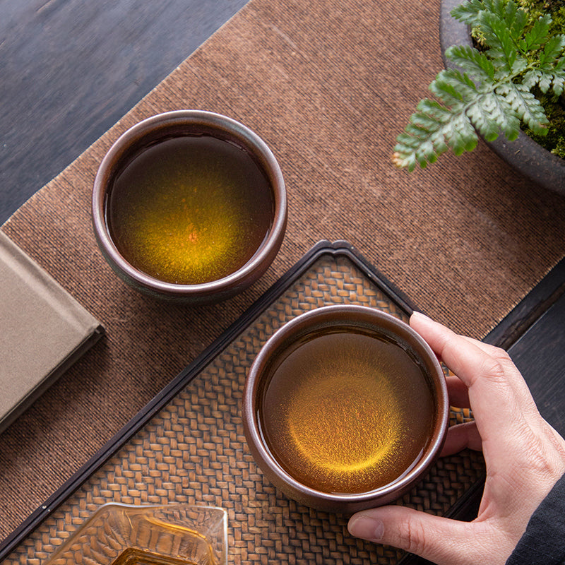 Auspicious Ruyi Colorful Teacups – A Harmonious Pair