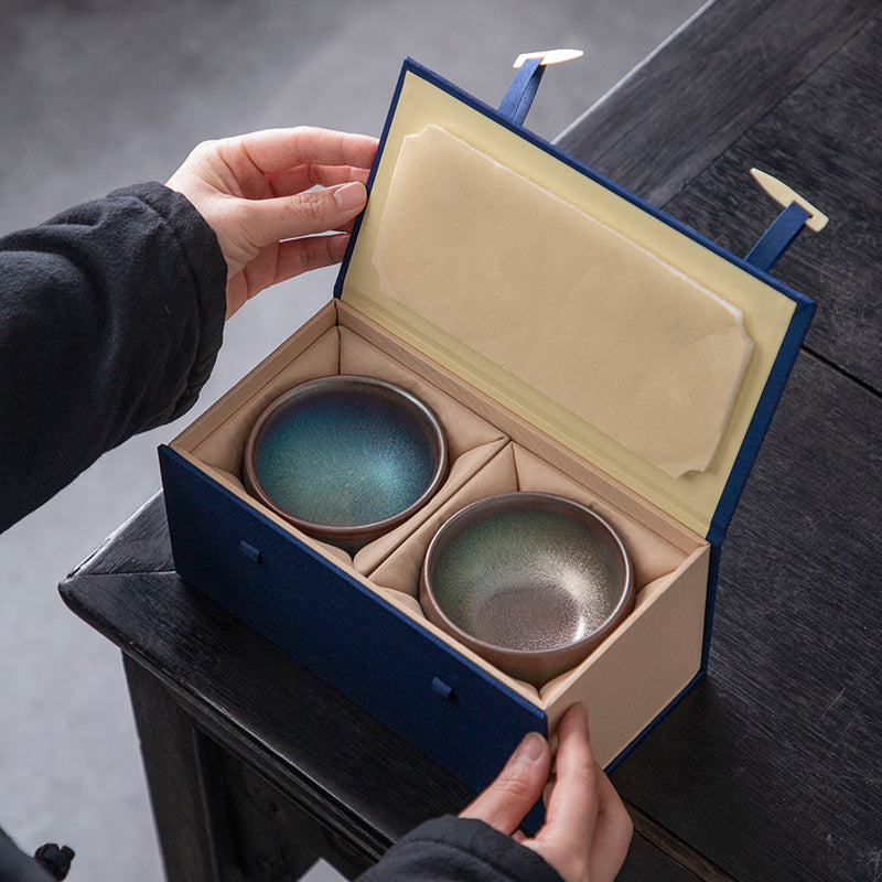 Auspicious Ruyi Colorful Teacups – A Harmonious Pair