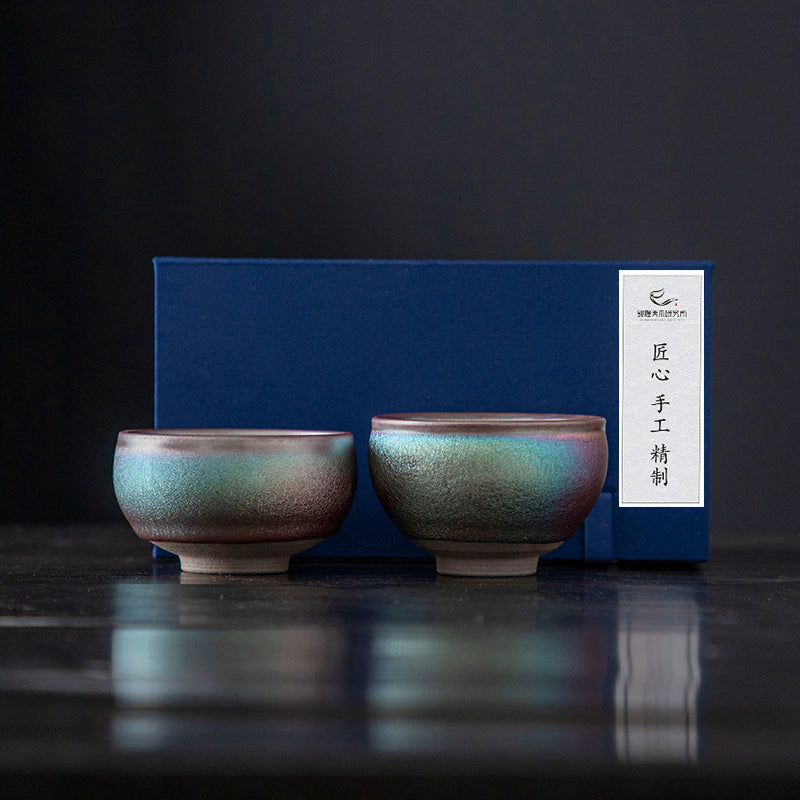 Auspicious Ruyi Colorful Teacups – A Harmonious Pair