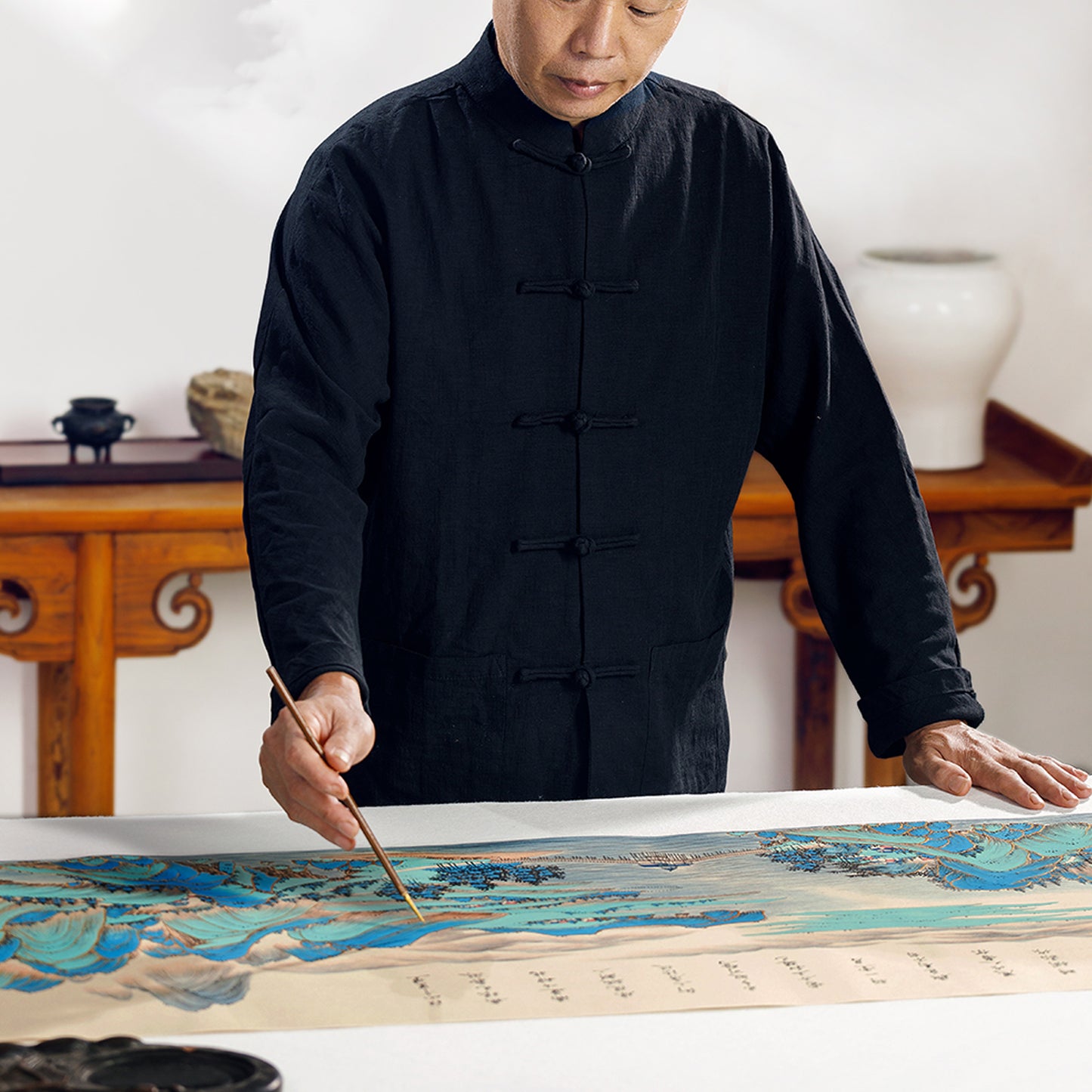 "A Thousand Miles of Rivers and Mountains" Hanging Scroll - Oriental Treasures