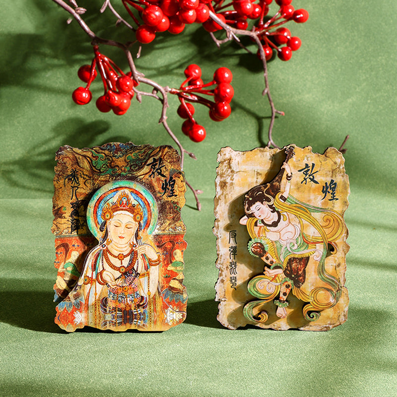 Dunhuang Mural Series Wooden Refrigerator Magnet