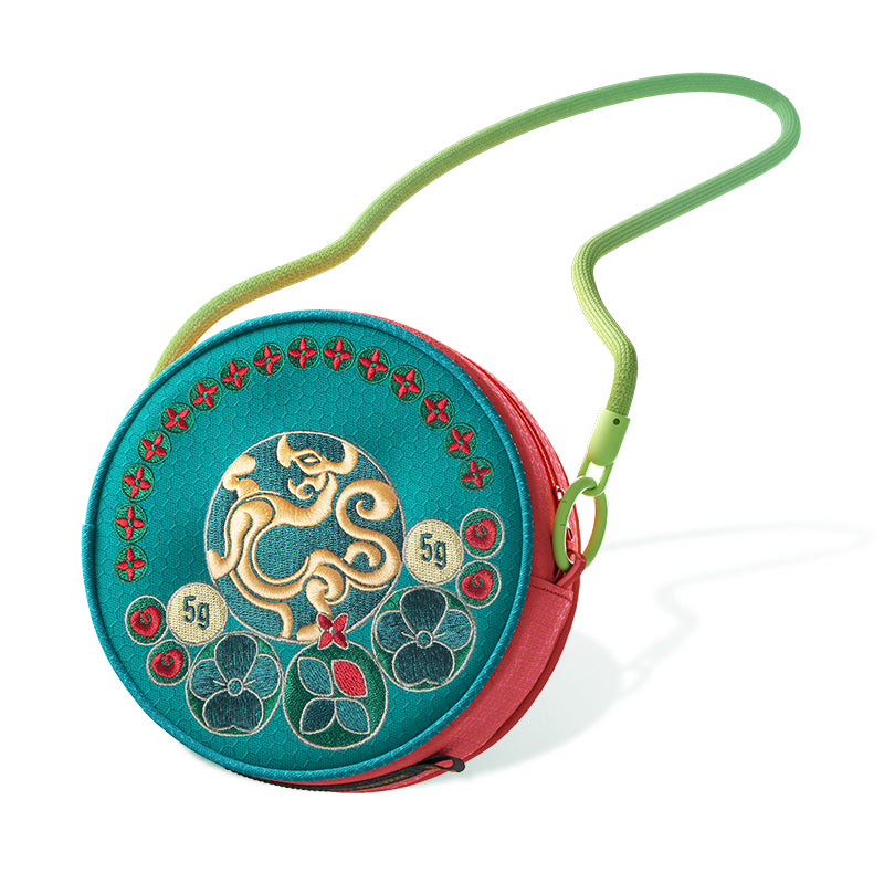 Forbidden City Jade Dragon Blessing Round Bag