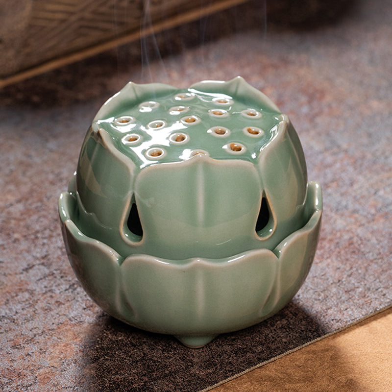 Longquan Celadon Zen Incense Burner - Oriental Treasures