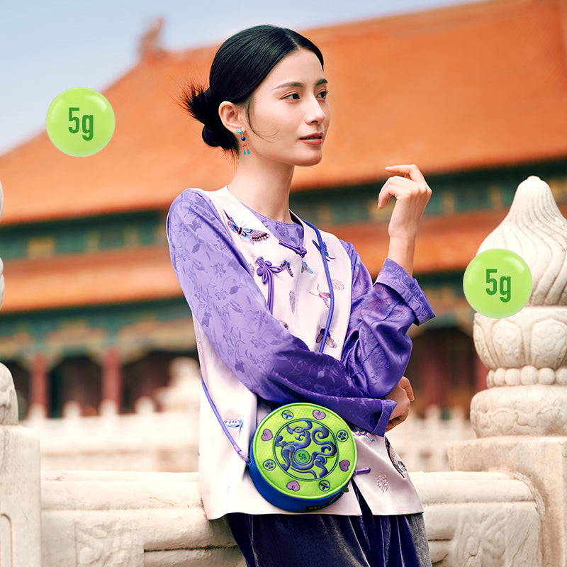 Forbidden City Jade Dragon Blessing Round Bag