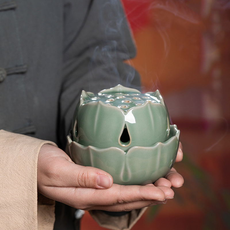 Longquan Celadon Zen Incense Burner - Oriental Treasures