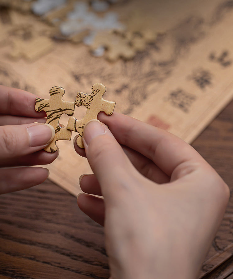 Shan Hai Jing Framed Puzzle Wall Art - Oriental Treasures