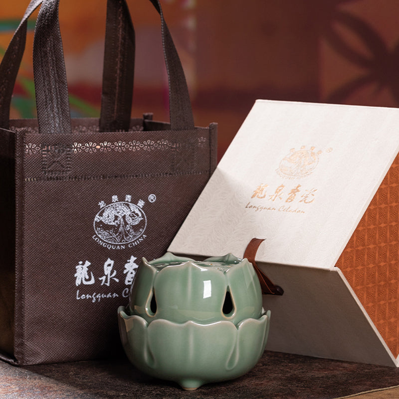 Longquan Celadon Zen Incense Burner - Oriental Treasures