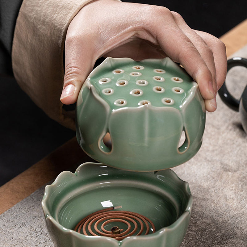 Longquan Celadon Zen Incense Burner - Oriental Treasures
