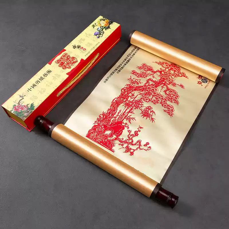 Silk-textured Paper-Cut Decorative Artwork