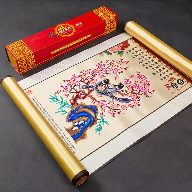 Silk-textured Paper-Cut Decorative Artwork