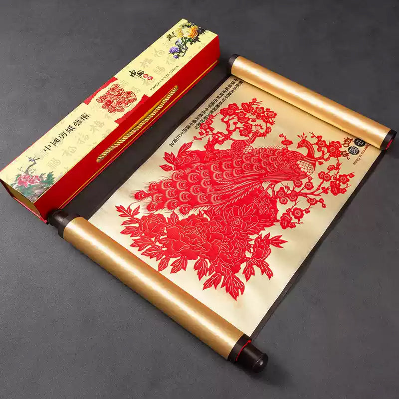 Silk-textured Paper-Cut Decorative Artwork