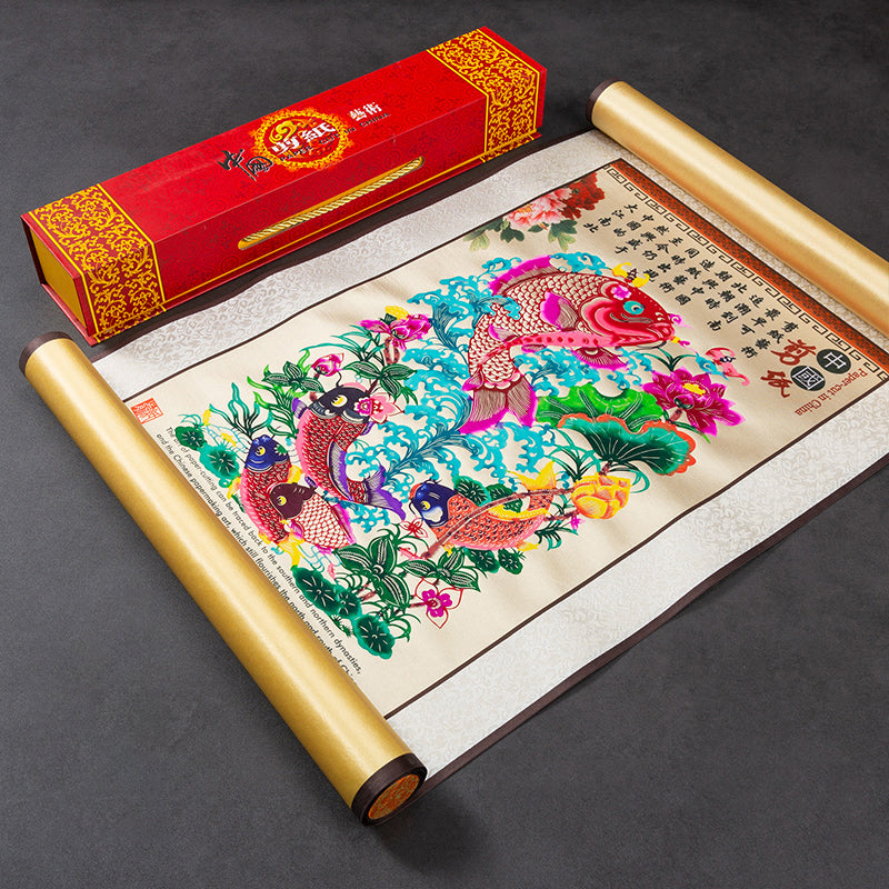Silk-textured Paper-Cut Decorative Artwork