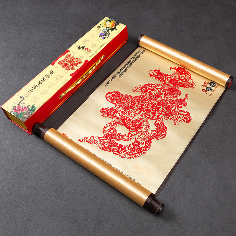 Silk-textured Paper-Cut Decorative Artwork
