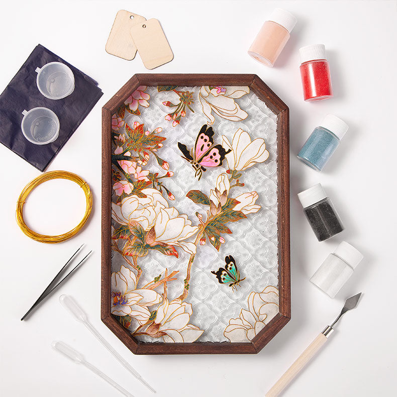 Cloisonné Enamel DIY Craft Kit – Intangible Cultural Heritage Art Material Pack with Tools & Guide