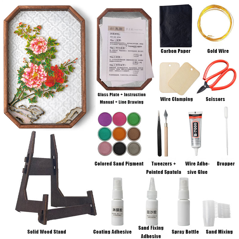 Cloisonné Enamel DIY Craft Kit – Intangible Cultural Heritage Art Material Pack with Tools & Guide
