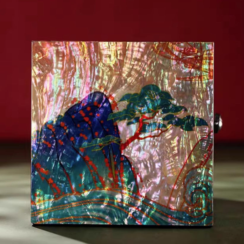 Chinese Mother-of-Pearl Jewelry Box - Handmade Luodian Lacquerware with Double/Triple Doors, ICH Heritage Art