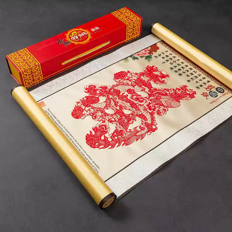 Silk-textured Paper-Cut Decorative Artwork