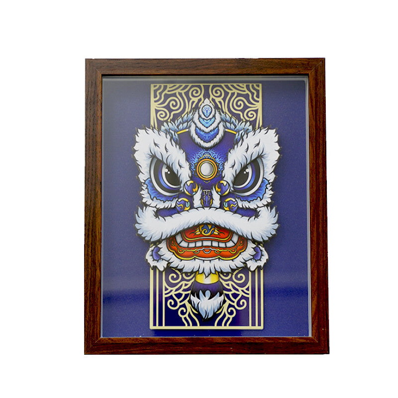Intangible Cultural Heritage Paper Carving Art: Awakening Lion - Oriental Treasures
