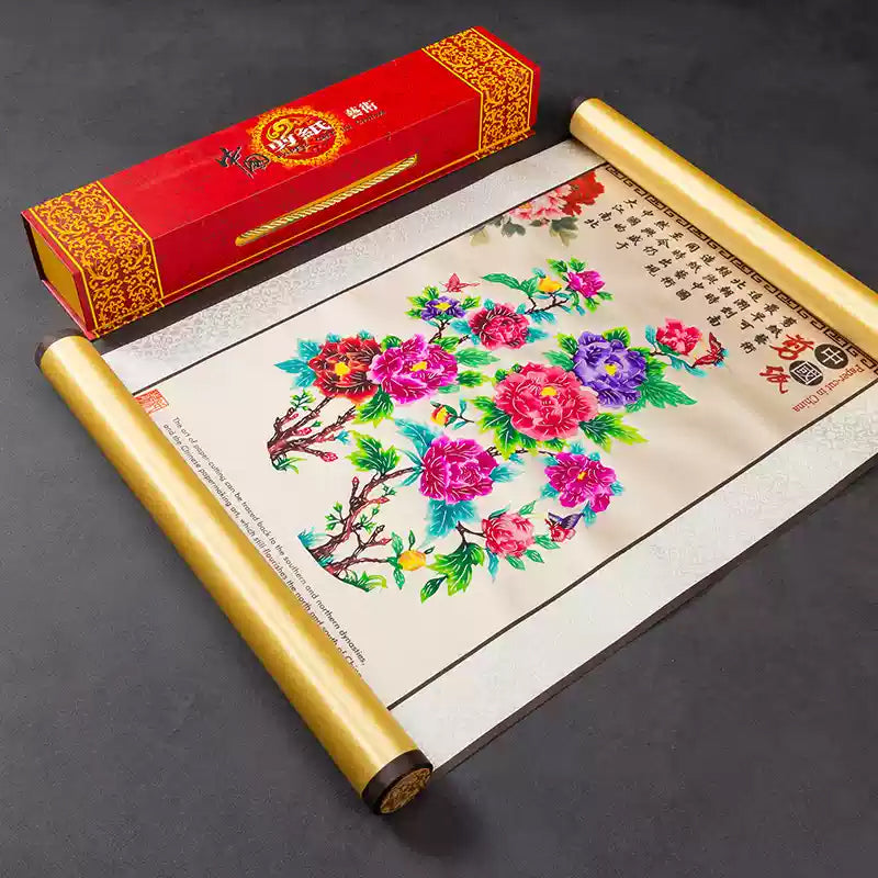 Silk-textured Paper-Cut Decorative Artwork