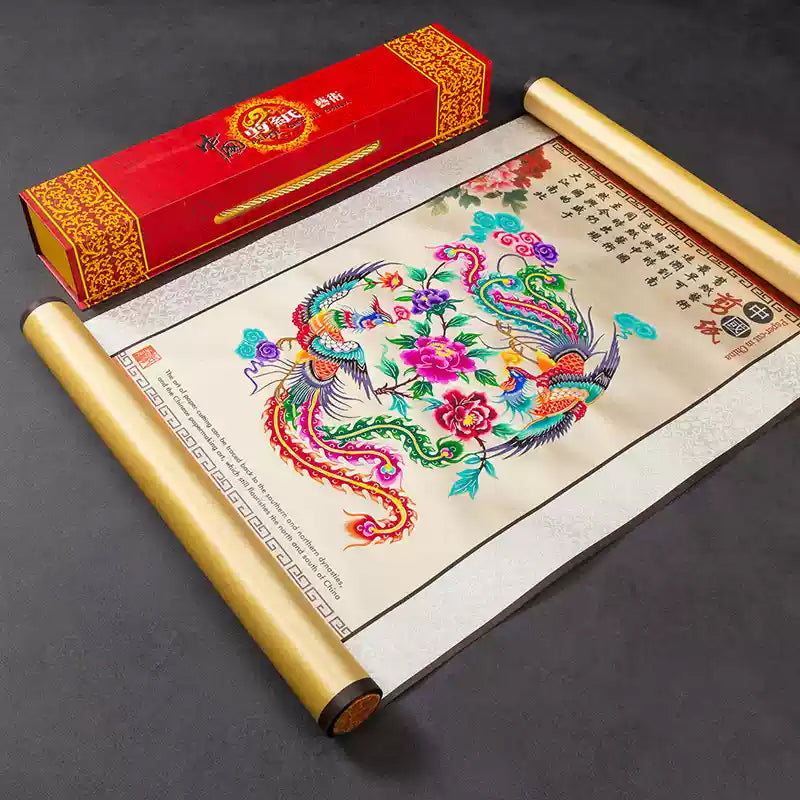 Silk-textured Paper-Cut Decorative Artwork