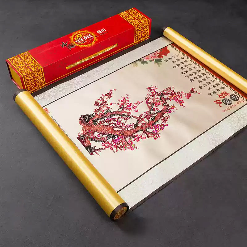 Silk-textured Paper-Cut Decorative Artwork