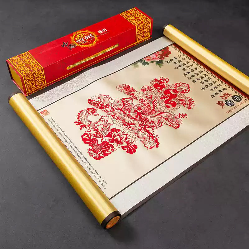 Silk-textured Paper-Cut Decorative Artwork