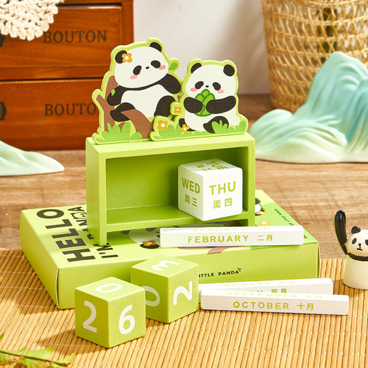 Chinese-Style Building Block Perpetual Calendar Desk Ornament - Oriental Treasures