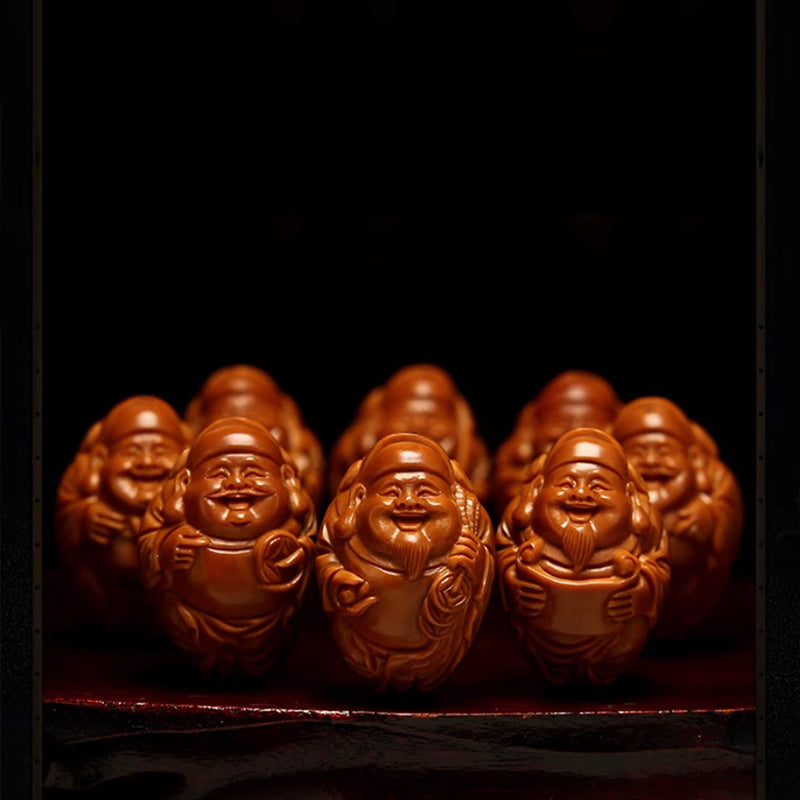 Olive Kernel Bracelet: Eight Treasures and the God of Wealth - Oriental Treasures