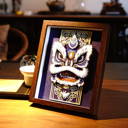 Intangible Cultural Heritage Paper Carving Art: Awakening Lion - Oriental Treasures