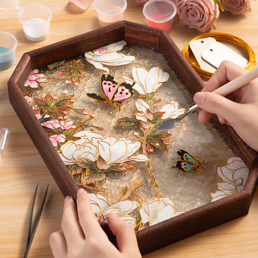 Cloisonné Enamel DIY Craft Kit – Intangible Cultural Heritage Art Material Pack with Tools & Guide