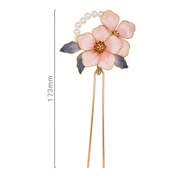 Intangible Cultural Heritage Silk Velvet Hairpin - Elegant Floral Design