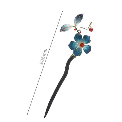 Intangible Cultural Heritage Silk Velvet Hairpin - Elegant Floral Design