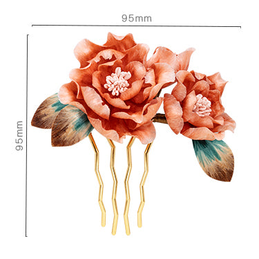 Intangible Cultural Heritage Silk Velvet Hairpin - Elegant Floral Design