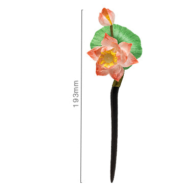 Intangible Cultural Heritage Silk Velvet Hairpin - Elegant Floral Design