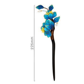 Intangible Cultural Heritage Silk Velvet Hairpin - Elegant Floral Design