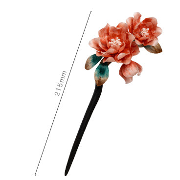 Intangible Cultural Heritage Silk Velvet Hairpin - Elegant Floral Design