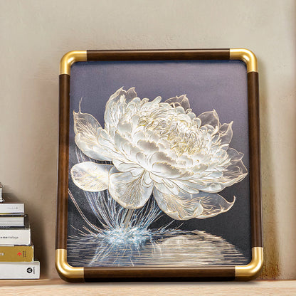 "Luminescent Water Lilies" — Hand-Forged Copper Relief Sculpture - Oriental Treasures