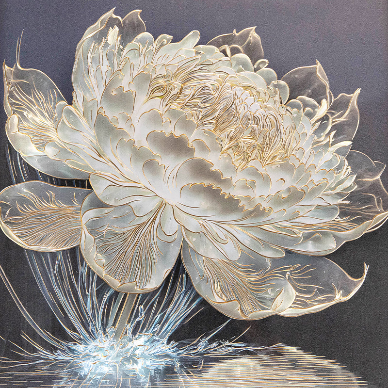 "Luminescent Water Lilies" — Hand-Forged Copper Relief Sculpture - Oriental Treasures