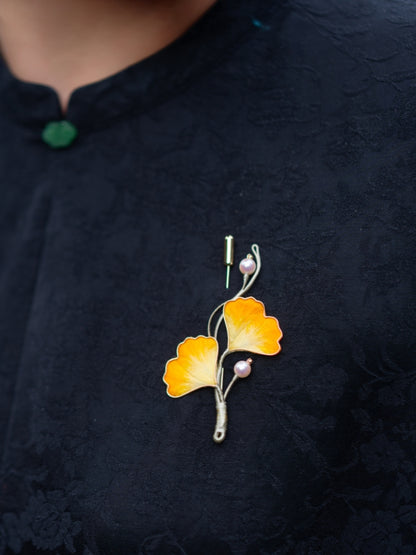 Yangzhou Silk Velvet Brooch - Intangible Cultural Heritage Flower Brooch