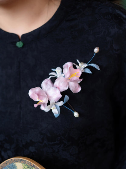 Yangzhou Silk Velvet Brooch - Intangible Cultural Heritage Flower Brooch