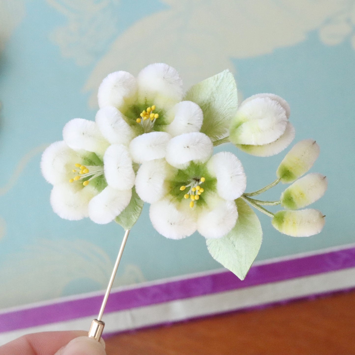 Yangzhou Silk Velvet Brooch - Intangible Cultural Heritage Flower Brooch