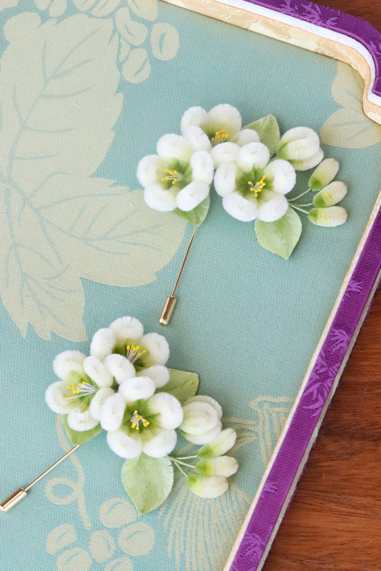 Yangzhou Silk Velvet Brooch - Intangible Cultural Heritage Flower Brooch