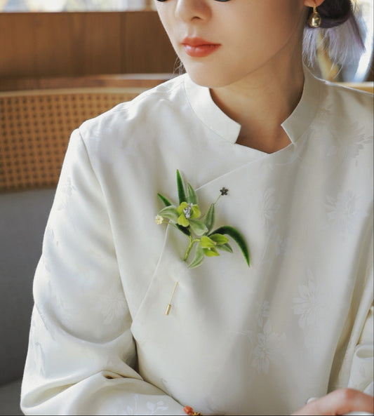 Yangzhou Silk Velvet Brooch - Intangible Cultural Heritage Flower Brooch