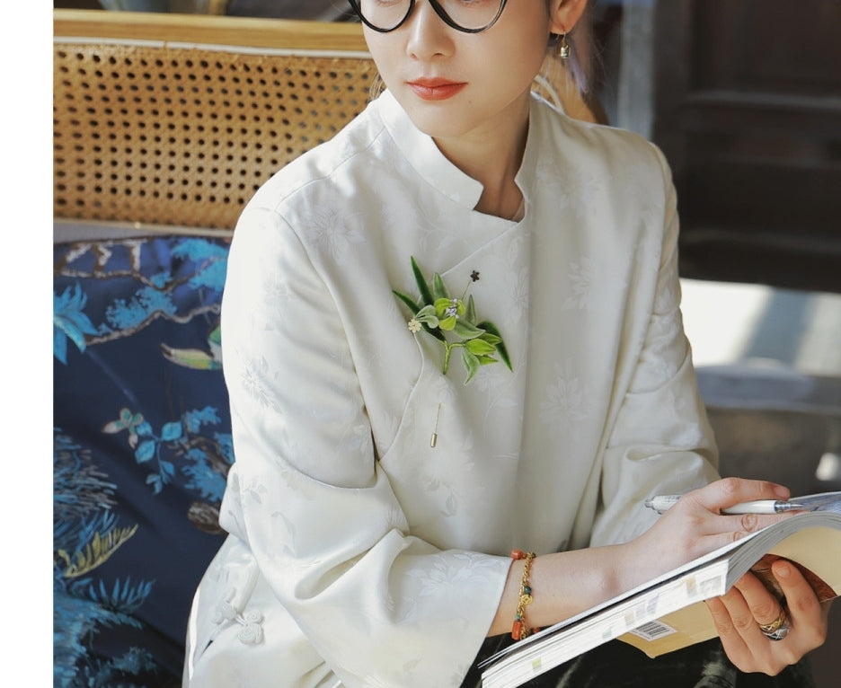 Yangzhou Silk Velvet Brooch - Intangible Cultural Heritage Flower Brooch