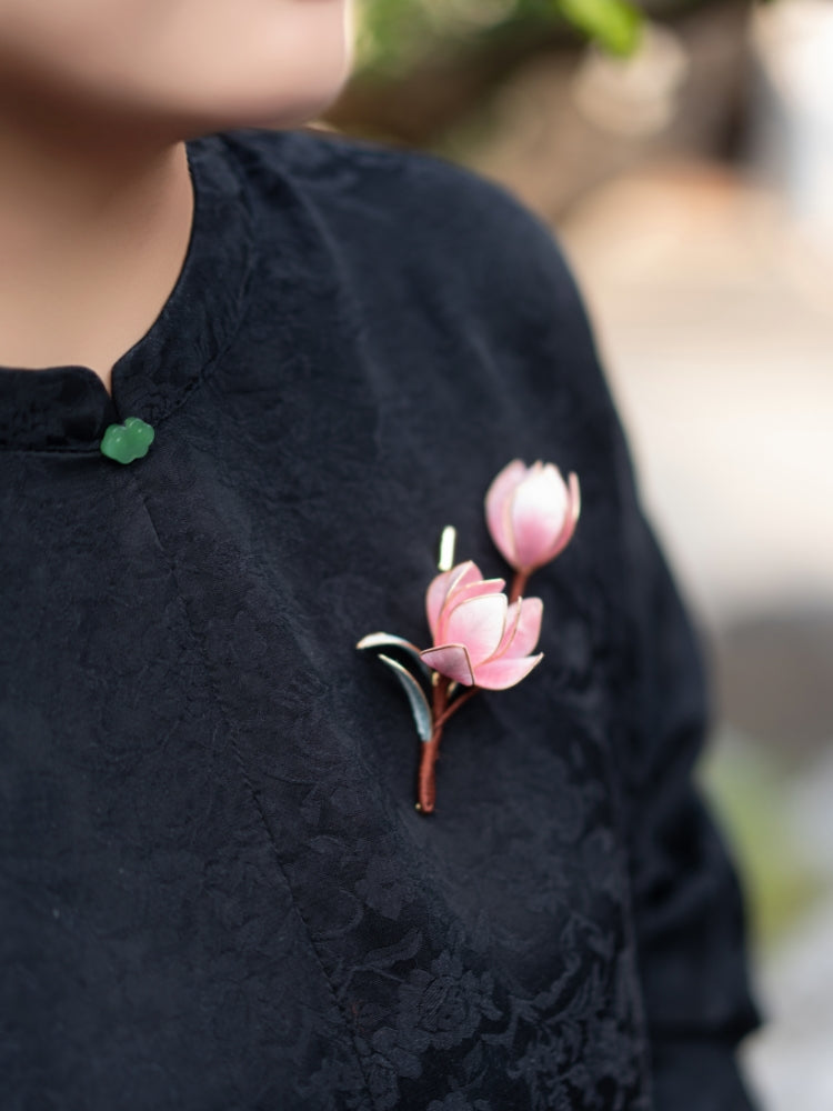 Yangzhou Silk Velvet Brooch - Intangible Cultural Heritage Flower Brooch