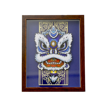 Intangible Cultural Heritage Paper Carving Art: Awakening Lion - Oriental Treasures